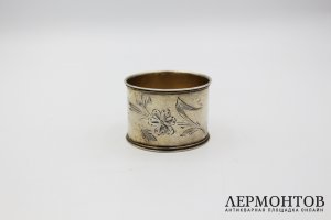 Кольцо с цветочной гравировкой. Россия, Костромское пробирное управление, начало 20 в
