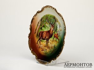 Тарелка «Олень». Фарфор, Zeh, Scherzer & Co., 1880–1910 годы