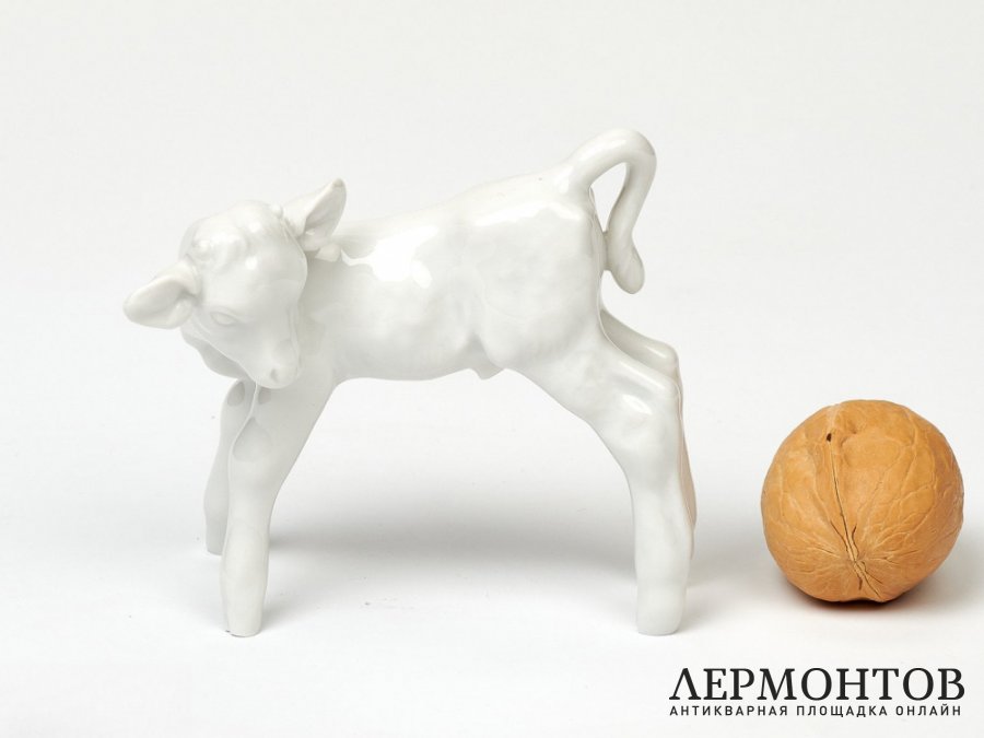 Статуэтка «Теленок». Фарфор, Meissen, Германия, 1930–1940 годы