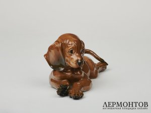 Статуэтка «Щенок таксы». Фарфор, Rosenthal, Германия, 1960 год