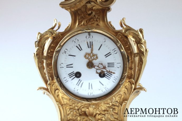 Часы каминные Adolphe Mougin. Бронза, золочение. Франция, конец XIX в.