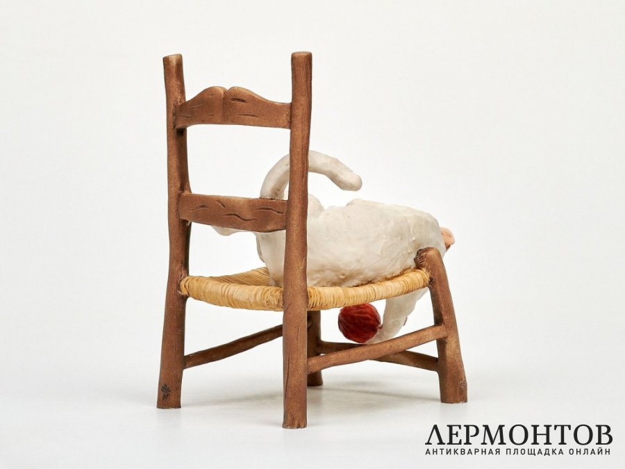 Статуэтка «Котёнок с клубком». Фарфор, Capodimonte, Италия, 1980-е годы