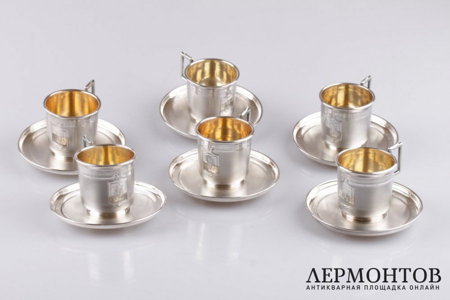 Кофейный сервиз Tallois на 6 персон. Серебро 950 пробы. Франция, конец XIX в.