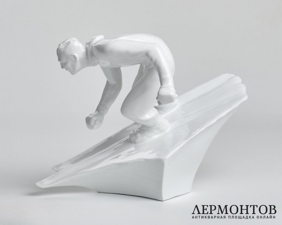 Статуэтка «Горнолыжник». Фарфор, Herend, Венгрия