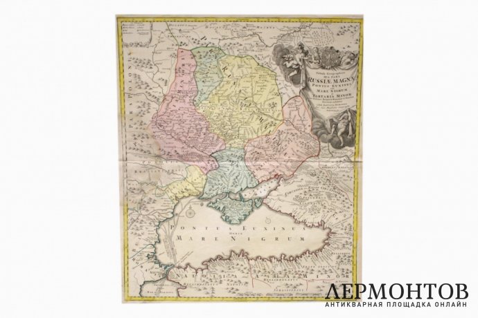 Карта Южной части Российской империи с Крымом. И.Б. Гоманн. Нюрнберг, 1720 год.