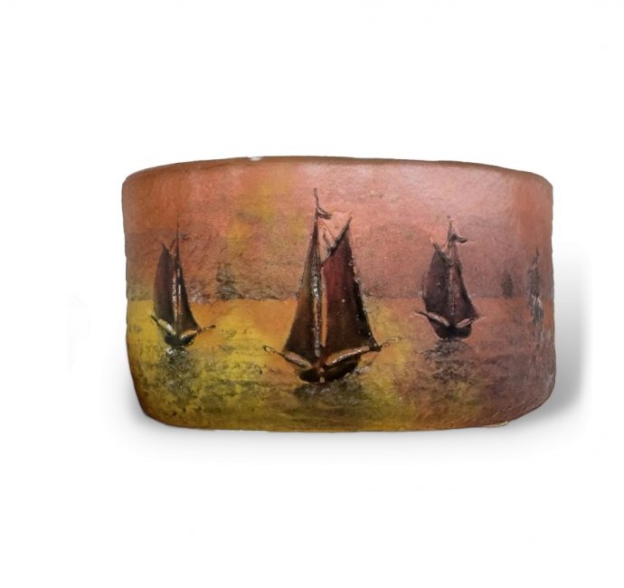 Чашечка «Морской пейзаж». Стекло, эмалевая пудра, Daum Nancy, Франция, 1900–1915 годы