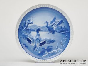 Тарелка настенная «Утки-кряквы». Фарфор, Hutschenreuther, Германия, 1988 год