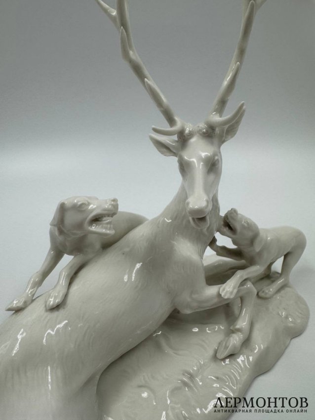 Статуэтка «Охота на оленя». Фарфор, Nymphenburg, Германия, 1850–1890 годы