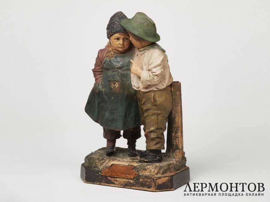 Статуэтка «Секрет». Терракота, Johann & Ferdinand Maresch, Австрия, рубеж XIX–XX веков