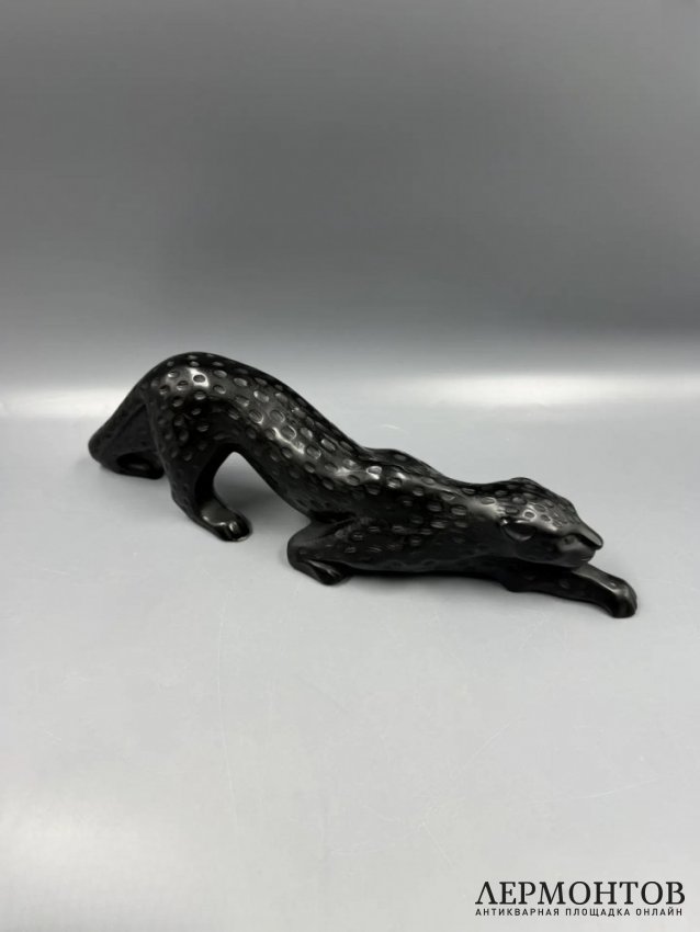 Скульптура «Пантера Zeila», чёрная. Хрусталь, Lalique, Франция