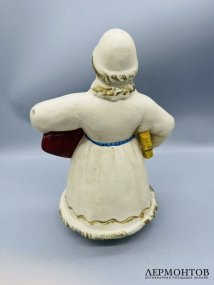 Фигура «Дед Мороз». Прессованные опилки, роспись, Кондопожская фабрика, СССР, 1950–1960 годы