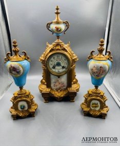 Каминные часы с парными канделябрами. Japy Frères, Франция, 1880–1890 годы