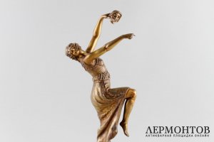Скульптура Танец с маской. Joe Descomps. Бронза, золочение. Франция, 1920-е гг.