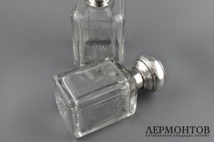 Туалетный дамский гарнитур. Серебро 950 пробы, стекло, V. Boivin, Франция, 19–20 вв.