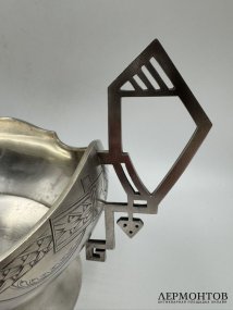 Ваза-фруктовница в стиле модерн. Серебро 84 пробы, 13-я артель, Россия, 1908–1917 годы