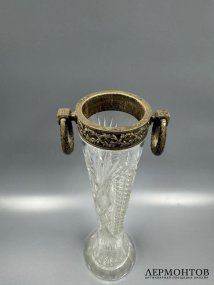 Ваза в стиле неоклассицизма. Серебро 84 пробы, хрусталь, Россия, 1908–1917 годы
