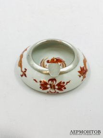 Пепельница «Красный дракон». Фарфор, серебро 800 пробы, Meissen, Германия, 1924–1934 годы