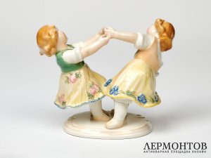 Статуэтка «Танцующие девочки». Фарфор, Karl Ens, Германия, 1919–1940 годы