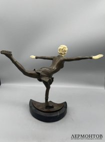Скульптура «Фигуристка». Бронза, кость, современный повтор
