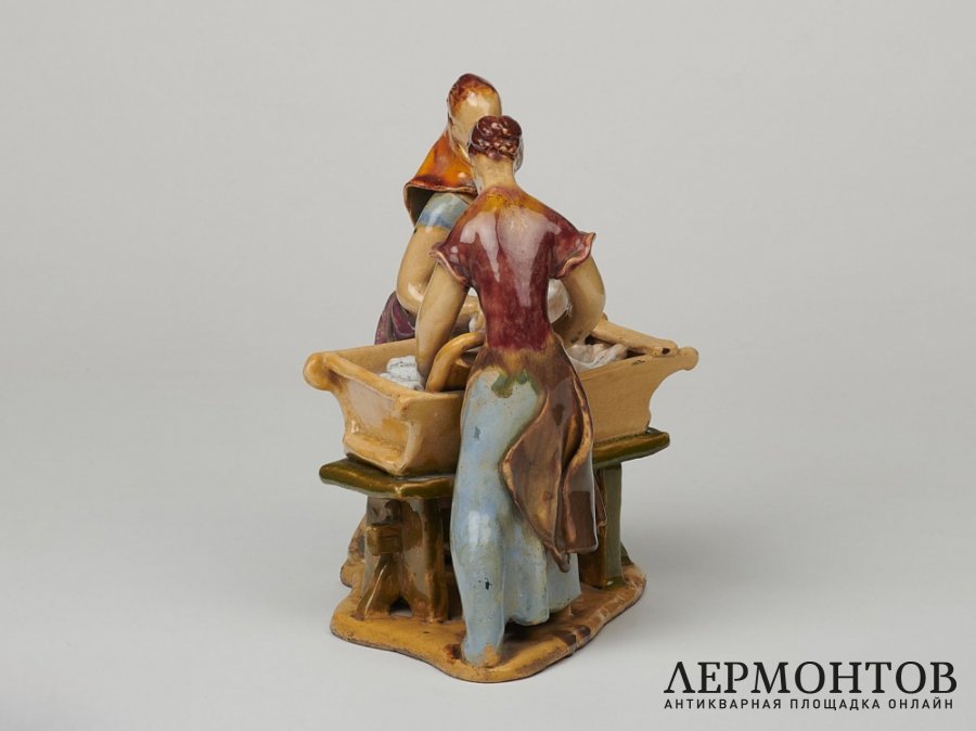 Статуэтка «Прачки». Керамика, Jiří Alexa, Bechyně, Чехословакия, 1942 год