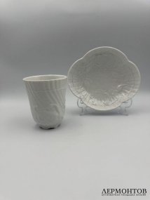 Стакан и блюдце из «Лебединого сервиза». Фарфор, Meissen, Германия, 20 век