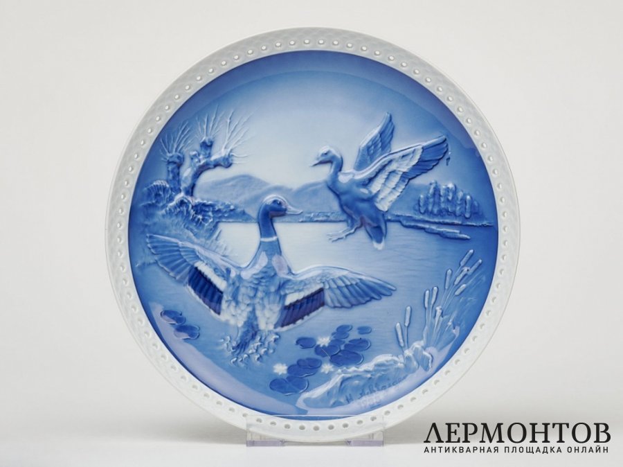 Тарелка настенная «Утки-кряквы». Фарфор, Hutschenreuther, Германия, 1988 год