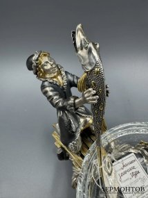 Икорница «По щучьему велению». Серебро 925 пробы, «Русское серебро», Россия, современная работа