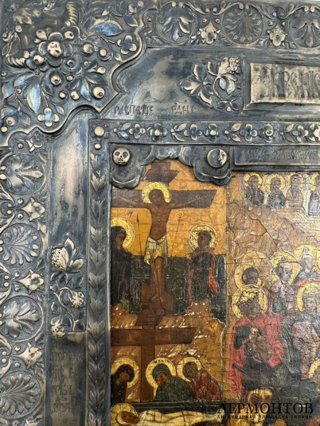 Икона «Воскресение» в окладе. Дерево, левкас, темпера, Россия, 19 век