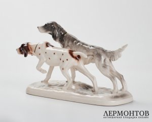 Статуэтка «Охотничьи собаки». Керамика, Katzhütte, Германия, 1958–1990 годы
