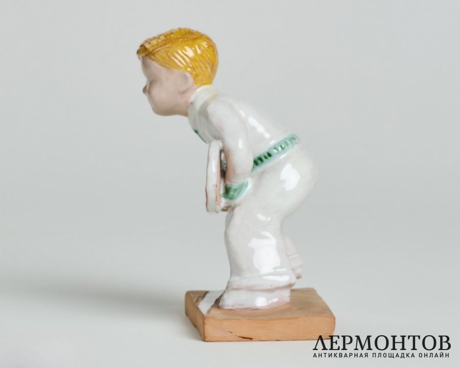 Статуэтка «Теннисист». Терракота, Izsépy Margit, Венгрия, 1950-е годы