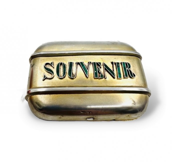 Кошелёк «Souvenir». Серебро 84 пробы, малахит, Россия, 1880-е годы