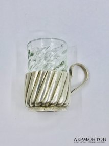 Миниатюрный подстаканник со стаканом. Серебро 84 пробы, золочение, Г. П. Грачёв, Россия, конец 19 века