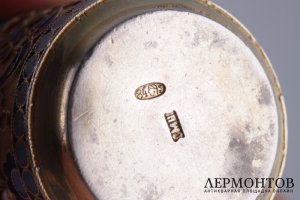 Стопка с полихромной эмалью по скани. Серебро 84 пробы. Москва, Россия, 1899-1908 гг.