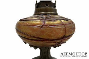Лампа в стиле Модерн с цветным стеклом. Австрия, J. Hery , 1900-е гг. 