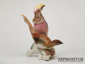 Статуэтка «Фазаны». Фарфор, Karl Ens, Германия, 1950–1960 годы
