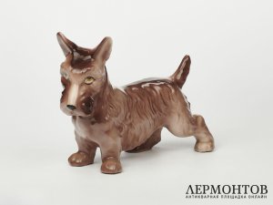 Статуэтка «Скотчтерьер». Фарфор, Ditmar-Urbach, Чехословакия, 1930 год