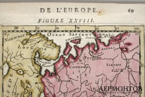 Карта России, Крыма, Грузии, Малой Татарии. А. М. Мале. Франция, 1683 год.