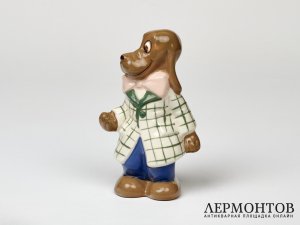 Статуэтка «Бассет». Фарфор, Royal Dux, Чехословакия, 1950 год