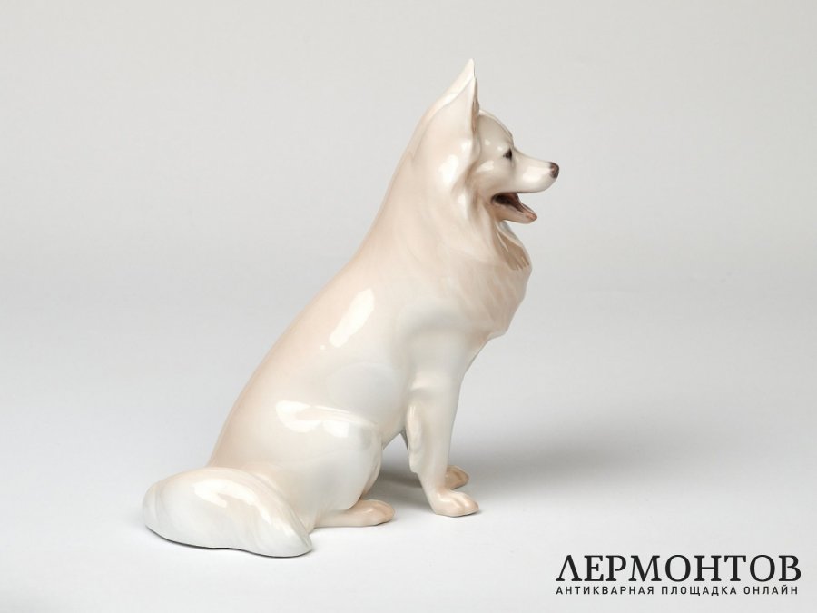Статуэтка «Шпиц хаски». Фарфор, Royal Copenhagen, Дания, 1923 год