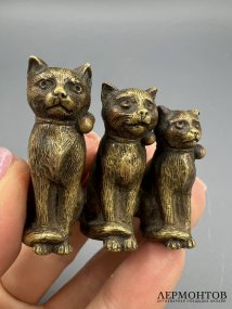 Статуэтка «Три кошки». Бронза, Австрия, 19 век