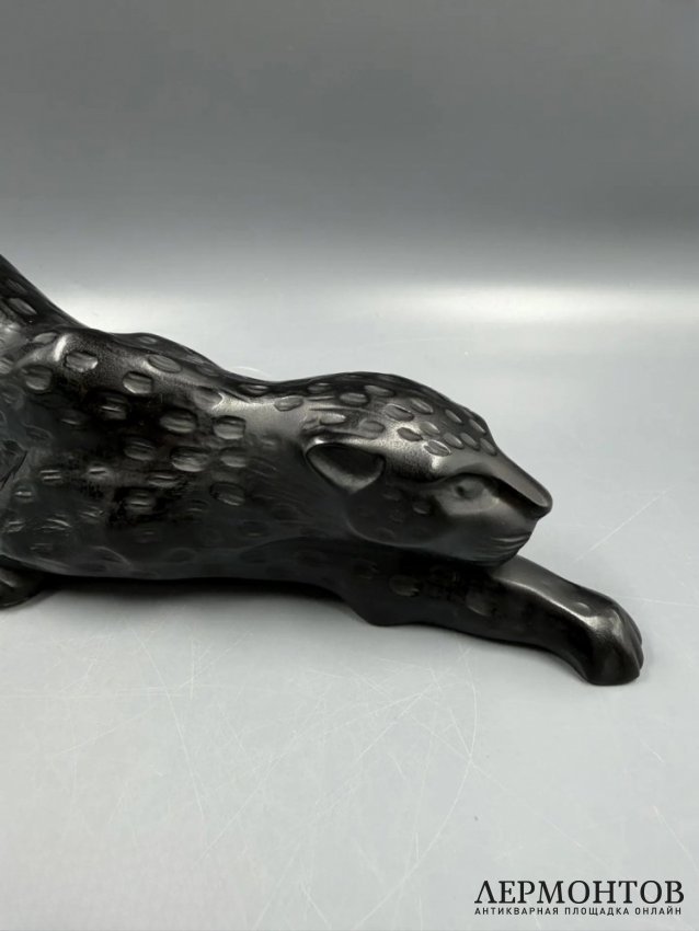 Скульптура «Пантера Zeila», чёрная. Хрусталь, Lalique, Франция