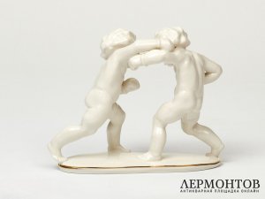 Статуэтка «Боксеры». Фарфор, Lorenz Hutschenreuther, Германия, 1938–1955 годы