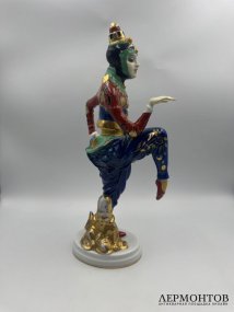 Статуэтка «Корейский танец». Фарфор, роспись, золочение, Rosenthal, скульптор К. Хольцер-Дефанти, Германия, 1927 год