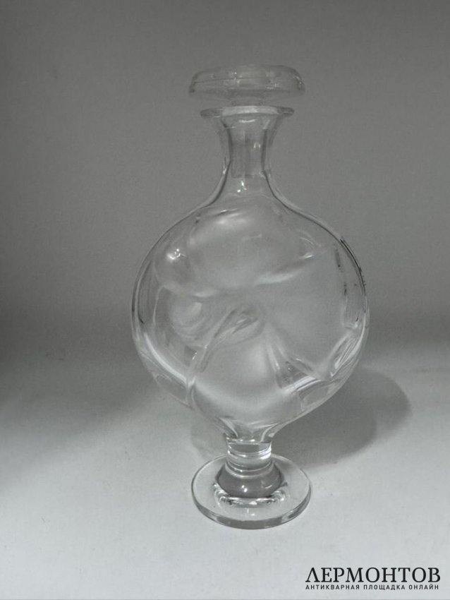 Флакон-штоф в виде цветка. Хрусталь, Lalique, Франция, 2-я половина 20 века