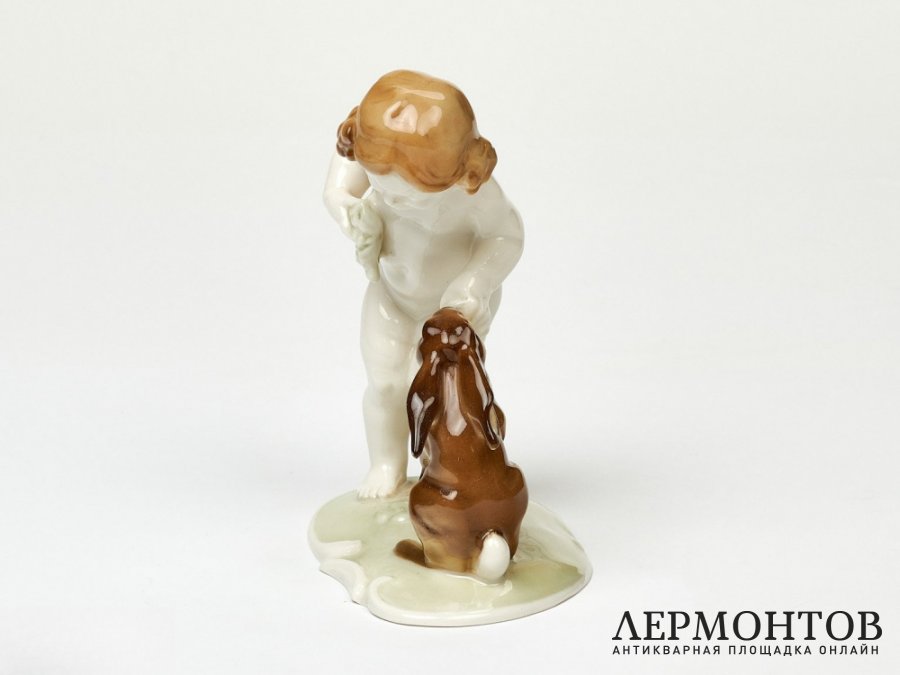 Статуэтка «Девочка с зайцем». Фарфор, Hutschenreuther, Германия, 1955–1968 годы