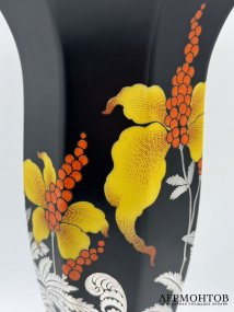 Ваза для цветов в технике silver overlay. Фарфор, серебро, Rosenthal, Германия, 1950–1970 годы