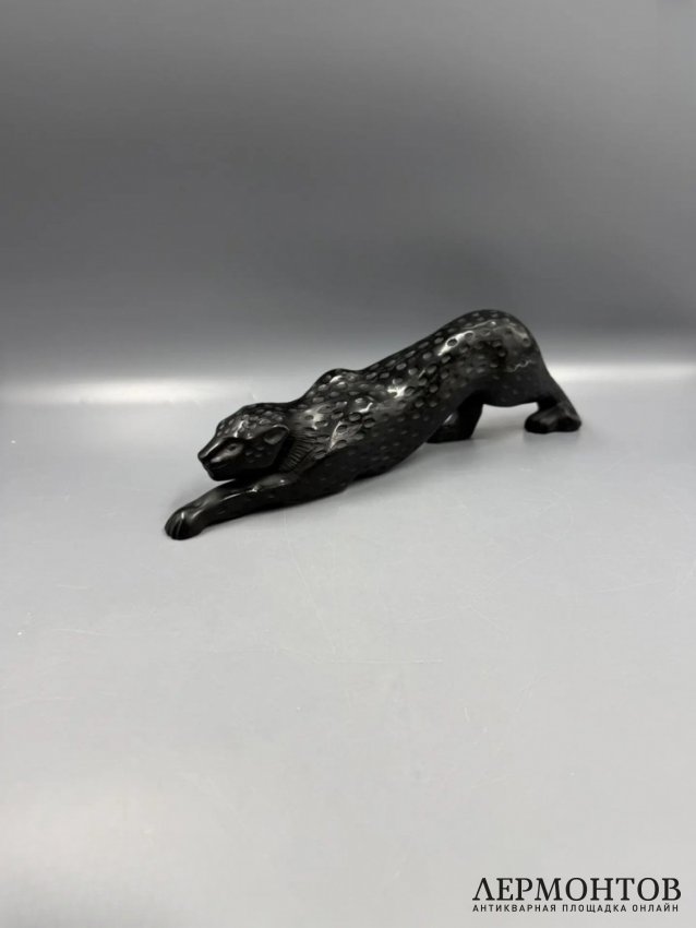 Скульптура «Пантера Zeila», чёрная. Хрусталь, Lalique, Франция