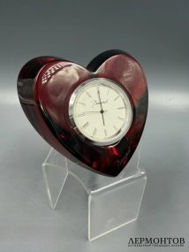Настольные часы «Puffed Heart». Рубиновый хрусталь, Baccarat, Франция
