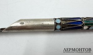 Перьевая ручка. Россия, фабрика ИЗО. Серебро 916 пробы, эмаль.