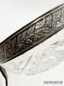 Ваза для конфет. Хрусталь, серебро 84 пробы, Россия, 1908–1917 годы